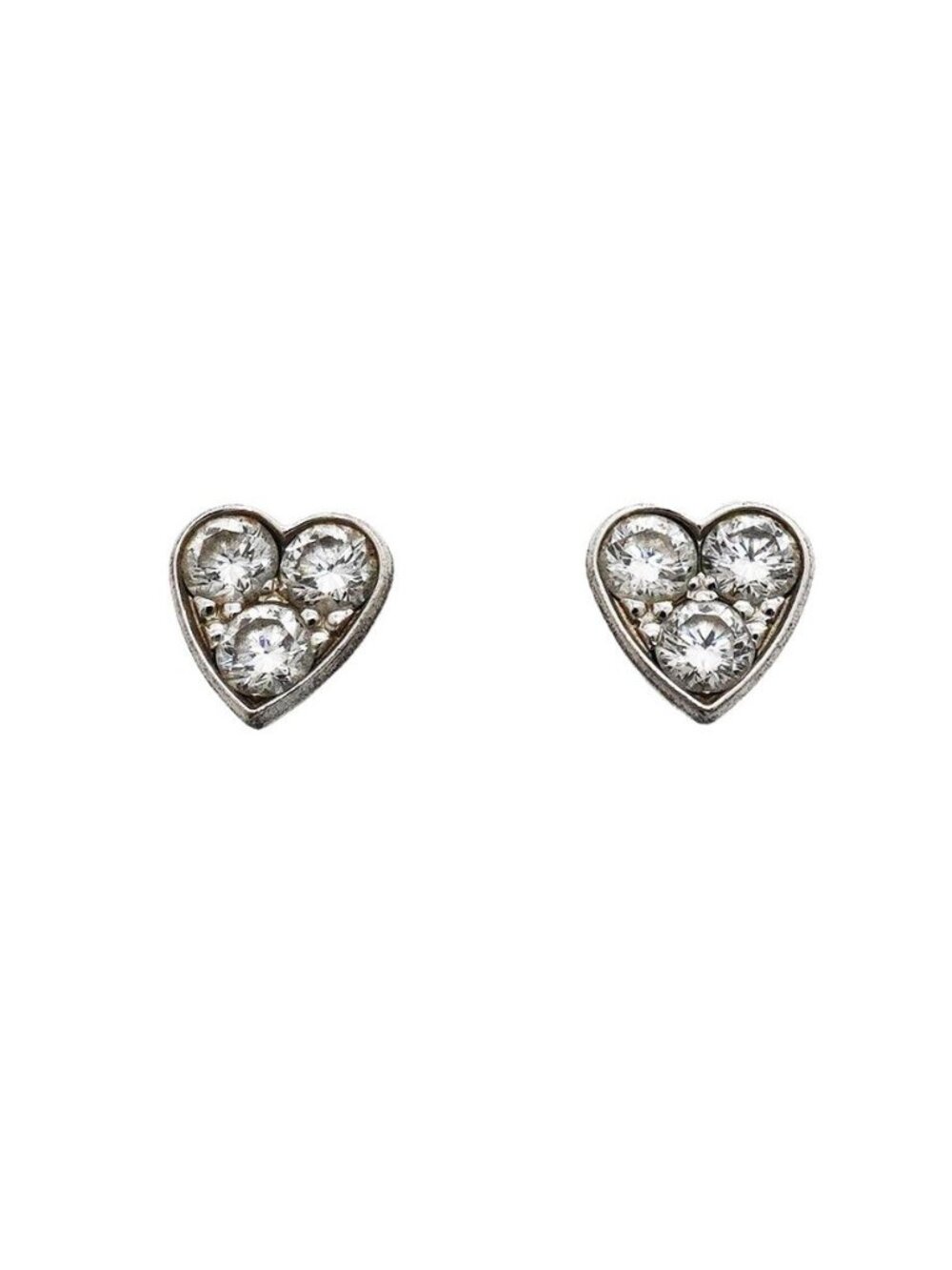Cartier Earrings Mini Heart 18k White Gold Diamond